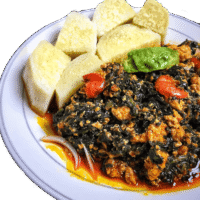 BOILED YAM WITH PALAVA SAUCE