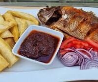 FRIED YAM WITH FISH